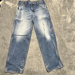 All American Clothing Co Jeans Mens 34 X 32 Blue Straight 90s Made USA Carpenter